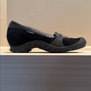 Women's Merrell Plaza Bandeau Mary Jane Black Suede Shoes